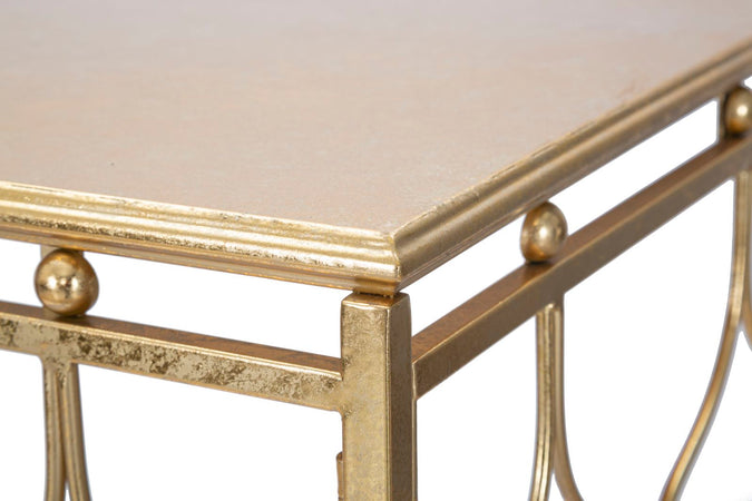Console rettangolare struttura in metallo color oro per interni