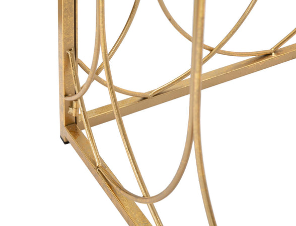 Console rettangolare struttura in metallo color oro per interni