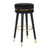 Sgabello da bar Paris in poliestere gambe in legno colore nero per interni