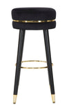 Sgabello da bar Paris in poliestere gambe in legno colore nero per interni