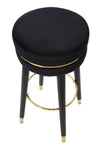 Sgabello da bar Paris in poliestere gambe in legno colore nero per interni