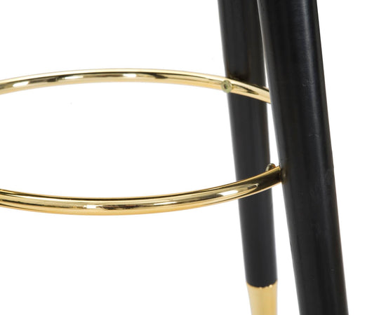 Sgabello da bar "Paris" in poliestere gambe in legno colore nero per interni