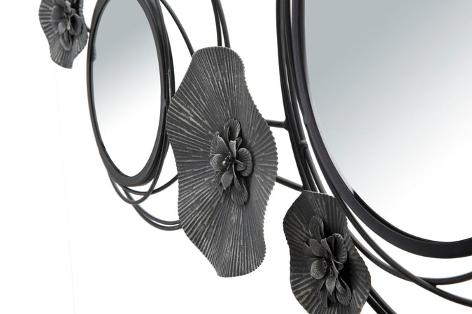 Specchio decorativo struttura in ferro colore nero per decorazioni ambienti