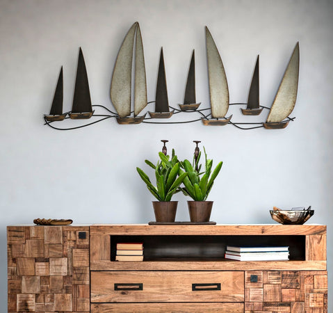 Pannello decorativo regata in ferro per decorazioni ambienti