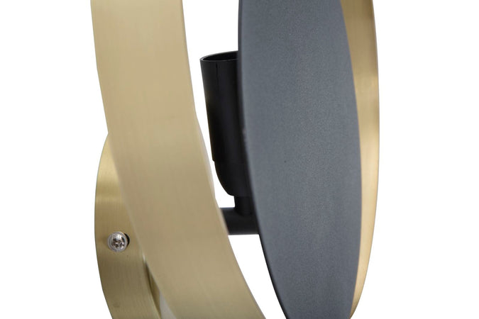 Lampada da muro "Shuttle" struttura in metallo colore nero e oro per interni