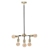 Lampadario Darky struttura in metallo color nero e oro con 6 luci per interni