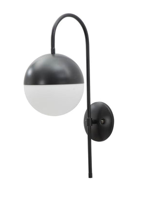 Lampada da muro struttura in metallo e vetro bianco per interni