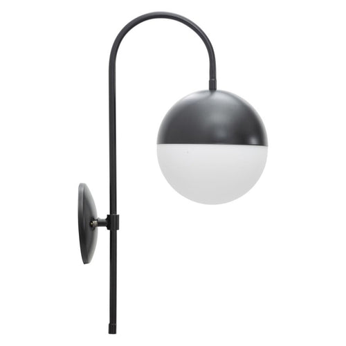 Lampada da muro struttura in metallo e vetro bianco per interni