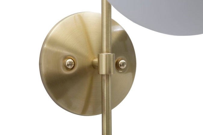Lampada da muro struttura in metallo e vetro bianco per interni