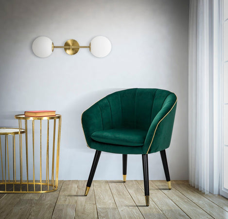 Lampada da muro doppia "Glamy" struttura in metallo e vetro per interni