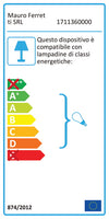 Lampada Glamy struttura in metallo color oro e vetro per interni