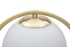 Lampada Glamy struttura in metallo color oro e vetro per interni