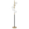 Lampada da terra Glamy struttura in metallo color oro e nero per interni