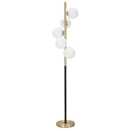 Lampada da terra "Glamy" struttura in metallo color oro e nero per interni
