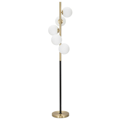 Lampada da terra Glamy struttura in metallo color oro e nero per interni