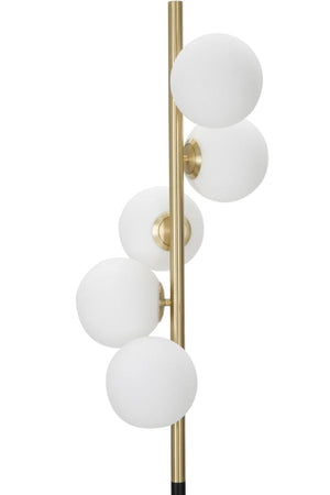 Lampada da terra "Glamy" struttura in metallo color oro e nero per interni
