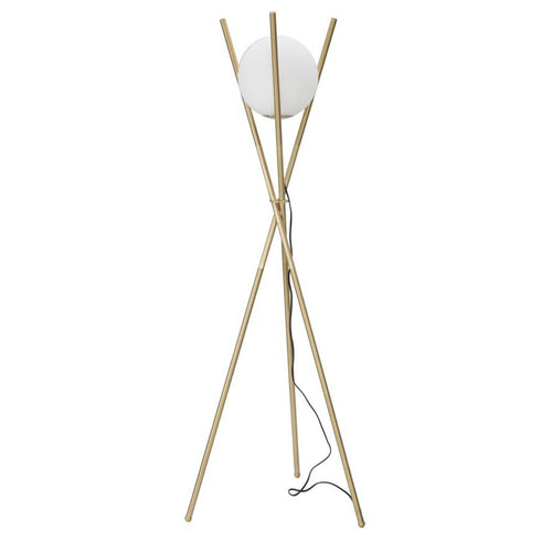 Lampada da terra Glamy struttura in metallo color oro e vetro per interni