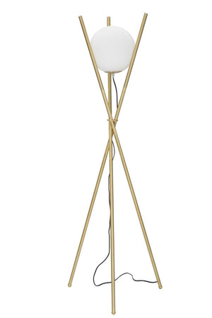 Lampada da terra "Glamy" struttura in metallo color oro e vetro per interni