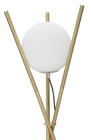 Lampada da terra "Glamy" struttura in metallo color oro e vetro per interni