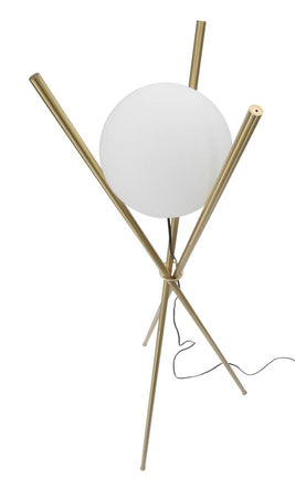Lampada da terra "Glamy" struttura in metallo color oro e vetro per interni