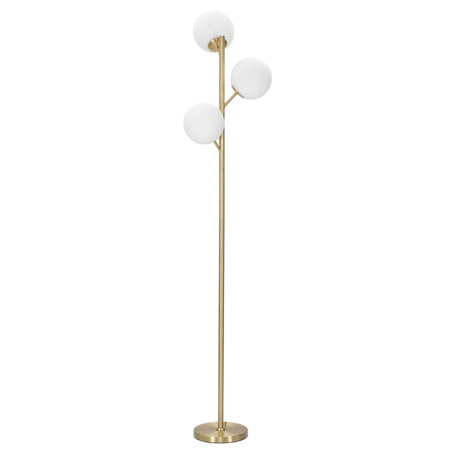 Lampada da terra "Glamy" struttura in metallo color oro e vetro per interni