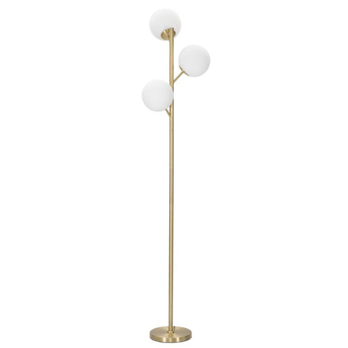 Lampada da terra Glamy struttura in metallo color oro e vetro per interni