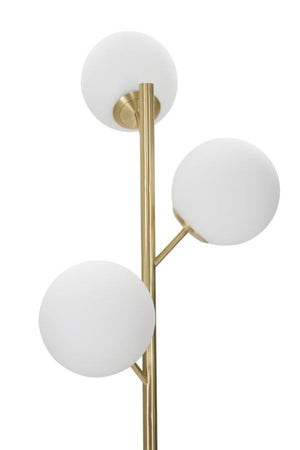 Lampada da terra "Glamy" struttura in metallo color oro e vetro per interni