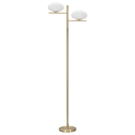 Lampada da terra "Glamy" ovale struttura in metallo color oro e vetro per interni
