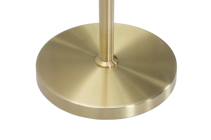 Lampada da terra "Glamy" ovale struttura in metallo color oro e vetro per interni