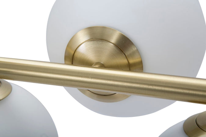 Lampadario "Glamy" struttura in metallo color oro e vetro per interni