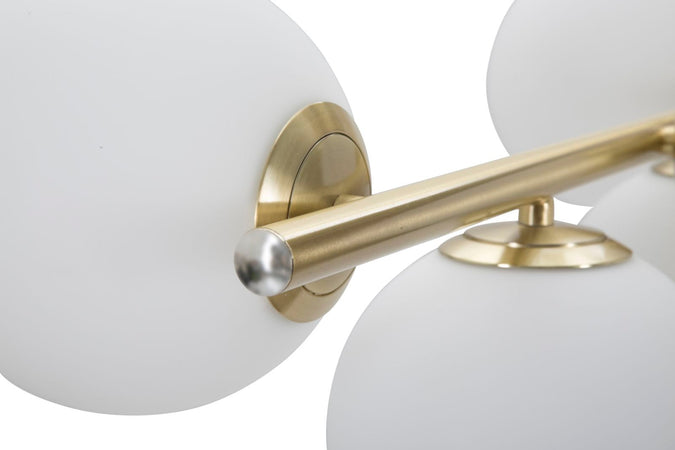 Lampadario "Glamy" struttura in metallo color oro e vetro per interni