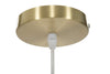 Lampadario Glamy struttura in metallo color oro e vetro bianco per interni