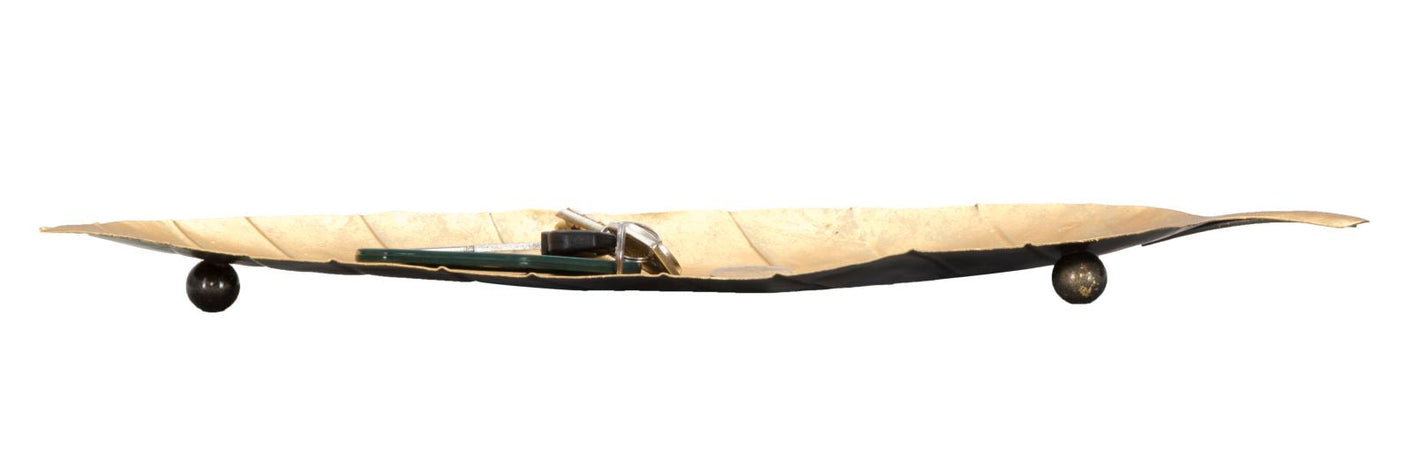 Svuota tasche foglia long in metallo colore oro per interni