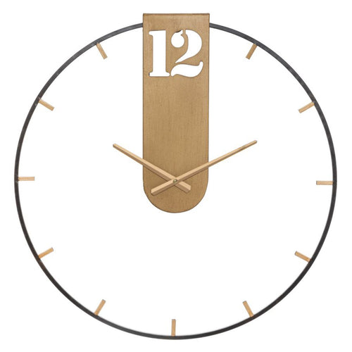 Orologio da parete in ferro color oro e nero per salotto e cucina