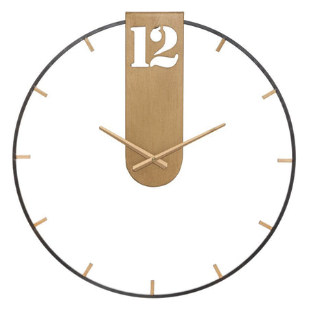 Orologio da parete in ferro color oro e nero per salotto e cucina