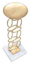 Porta candela Bubbles struttura in metallo color oro e marmo per interni