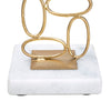 Porta candela Bubbles struttura in metallo color oro e marmo per interni