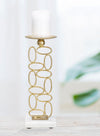Porta candela Bubbles struttura in metallo color oro e marmo per interni