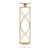 Porta candela Exy struttura in metallo color oro e marmo per interni