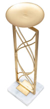 Porta candela Exy struttura in metallo color oro e marmo per interni