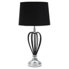 Lampada da tavolo in metallo e tessuto colore nero per interni