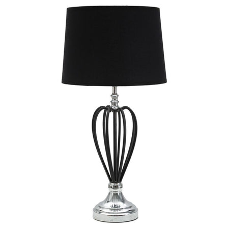 Lampada da tavolo in metallo e tessuto colore nero per interni