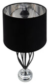 Lampada da tavolo in metallo e tessuto colore nero per interni