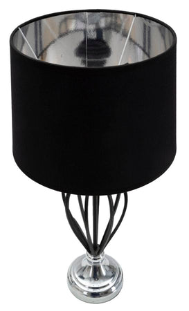 Lampada da tavolo in metallo e tessuto colore nero per interni