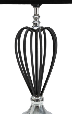 Lampada da tavolo in metallo e tessuto colore nero per interni