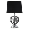 Lampada da tavolo in metallo e tessuto colore nero per interni