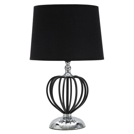 Lampada da tavolo in metallo e tessuto colore nero per interni