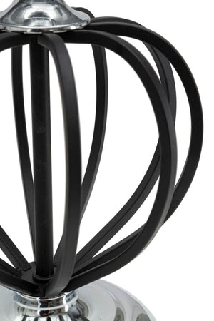 Lampada da tavolo in metallo e tessuto colore nero per interni