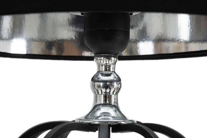 Lampada da tavolo in metallo e tessuto colore nero per interni