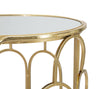 Tavolinetti Arty coppia in metallo color oro ripiano in vetro per interni set da 2